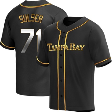 Men's Tampa Bay Rays Cole Sulser Black Golden Alternate Jersey - Replica