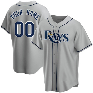 Men's Tampa Bay Rays Custom Gray Road Jersey - Replica