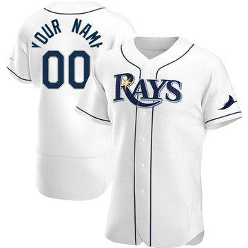 Men's Tampa Bay Rays Custom White Home Jersey - Authentic