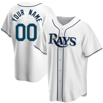 Men's Tampa Bay Rays Custom White Home Jersey - Replica